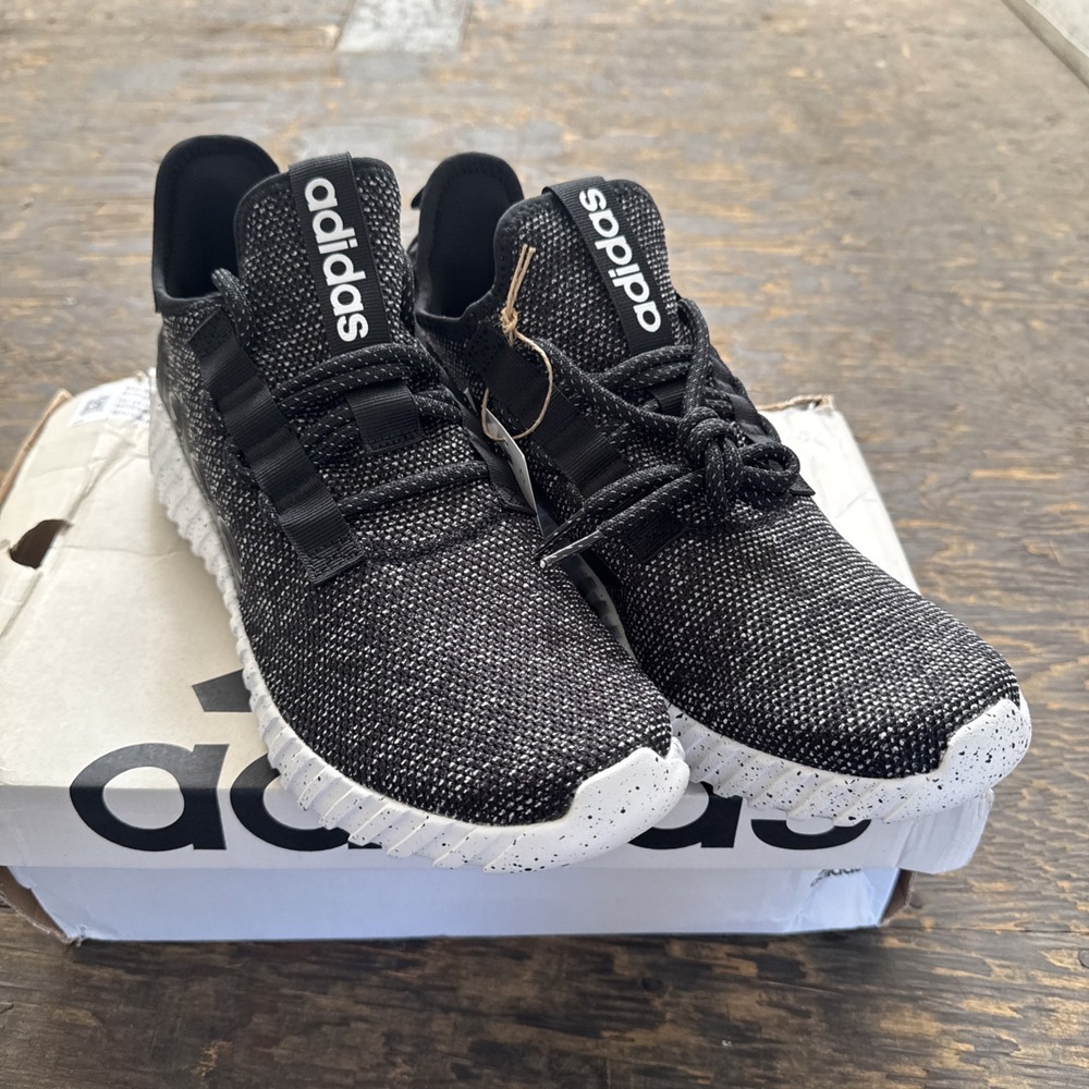 Adidas (Kaptir 3.0) Athletic Running Shoes Black White Mens Size 10 New (IF7314)